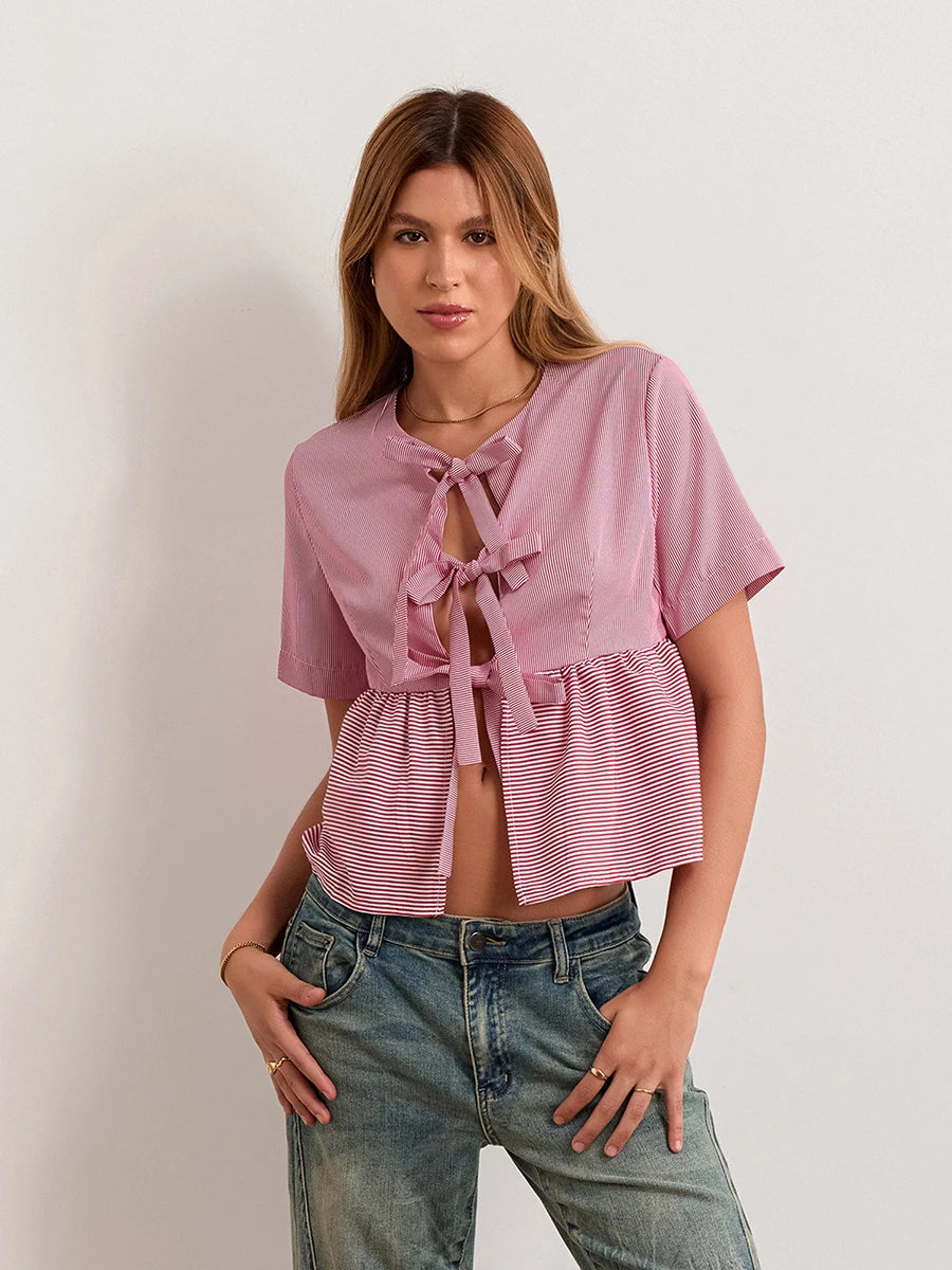 Floral Tie Blouse